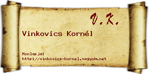 Vinkovics Kornél névjegykártya