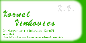 kornel vinkovics business card