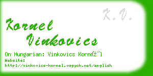 kornel vinkovics business card